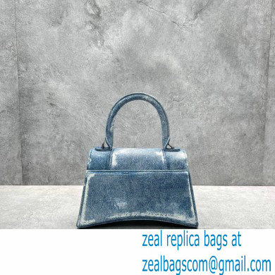 balenciaga hourglass denim printed small handbag