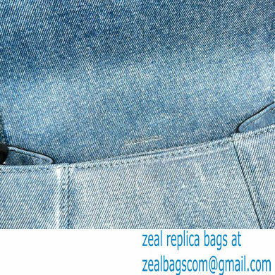 balenciaga hourglass denim printed small handbag