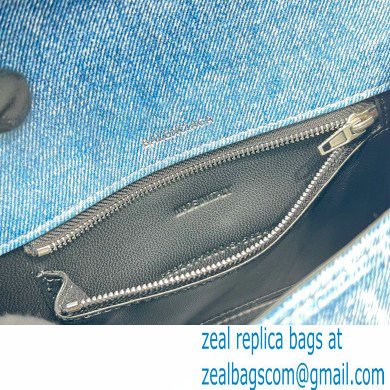 balenciaga hourglass denim printed small handbag