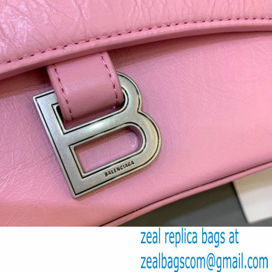 balenciaga pink calfskin downtown small shoulder bag with chain