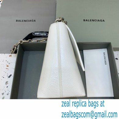 balenciaga white calfskin downtown small shoulder bag with chain