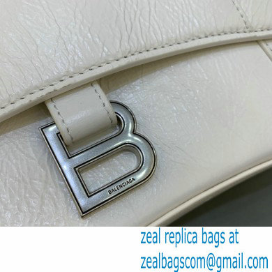 balenciaga white calfskin downtown small shoulder bag with chain