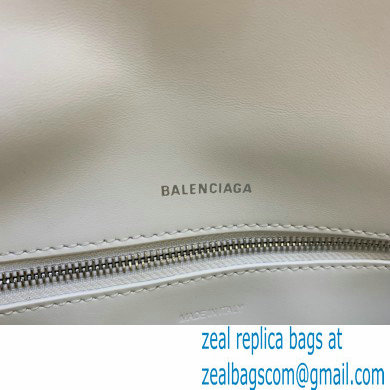 balenciaga white calfskin downtown small shoulder bag with chain