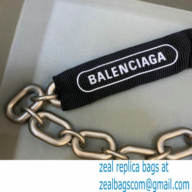 balenciaga white calfskin downtown small shoulder bag with chain