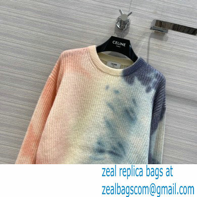 celine CREW NECK SWEATER IN MOHAIR AND SILK Off White/Pink 2022 - Click Image to Close