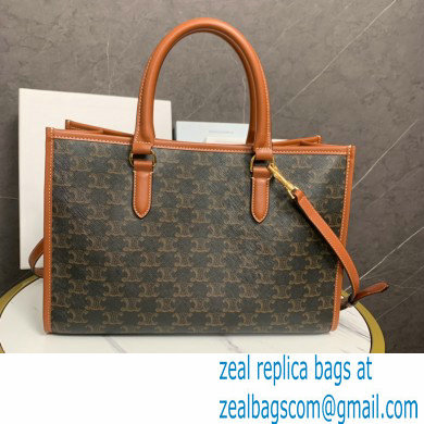 celine mini horizontal cabas in Triomphe Canvas and calfskin Tan