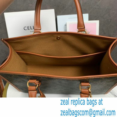 celine mini horizontal cabas in Triomphe Canvas and calfskin Tan - Click Image to Close