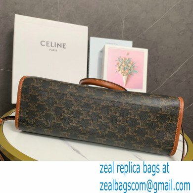 celine mini horizontal cabas in Triomphe Canvas and calfskin Tan