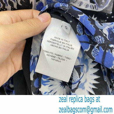 dior Blue Dior Zodiac Fantastico Cotton Poplin Mid-Length Belted Dress 2022 - Click Image to Close