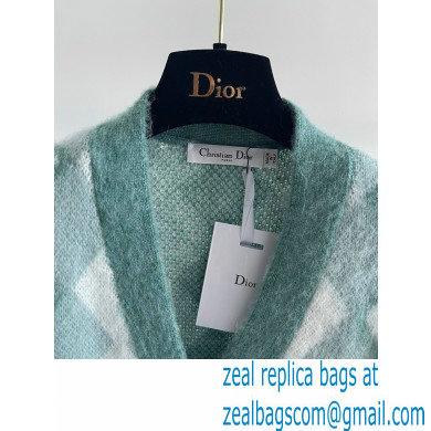 dior cashmere Blue Technical Wool and Mohair Jacquard Cardigan 2022 - Click Image to Close