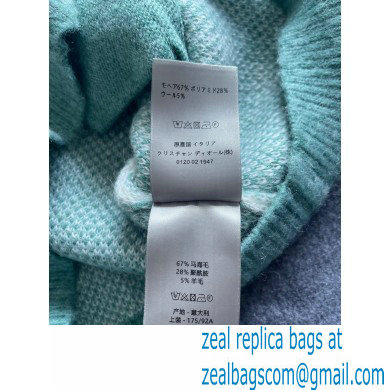 dior cashmere Blue Technical Wool and Mohair Jacquard Cardigan 2022