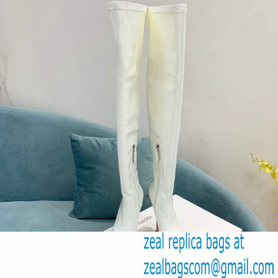 Amina Muaddi Angelica plateau platform boots in patent leather white 2022 Amina Muaddi Angelica plateau platform boots in patent leather white 2022