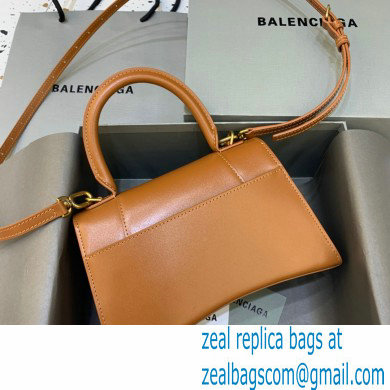 BALENCIAGAHourglass Small Handbag in caramel shiny box calfskin 2022