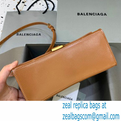 BALENCIAGAHourglass Small Handbag in caramel shiny box calfskin 2022