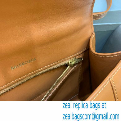 BALENCIAGAHourglass Small Handbag in caramel shiny box calfskin 2022 - Click Image to Close