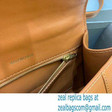 BALENCIAGAHourglass Small Handbag in caramel shiny box calfskin 2022