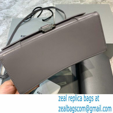 BALENCIAGAHourglass Small Handbag in dark gray shiny box calfskin 2022 - Click Image to Close