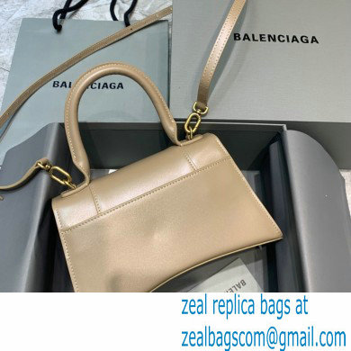 BALENCIAGAHourglass Small Handbag in light gray shiny box calfskin 2022