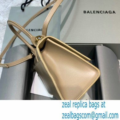 BALENCIAGAHourglass Small Handbag in light gray shiny box calfskin 2022