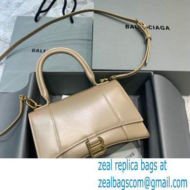 BALENCIAGAHourglass Small Handbag in light gray shiny box calfskin 2022