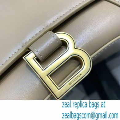 BALENCIAGAHourglass Small Handbag in light gray shiny box calfskin 2022