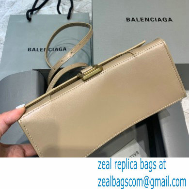 BALENCIAGAHourglass Small Handbag in light gray shiny box calfskin 2022