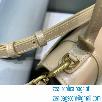 BALENCIAGAHourglass Small Handbag in light gray shiny box calfskin 2022
