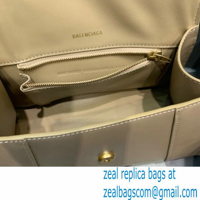 BALENCIAGAHourglass Small Handbag in light gray shiny box calfskin 2022