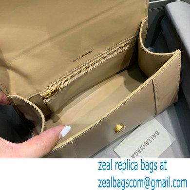 BALENCIAGAHourglass Small Handbag in light gray shiny box calfskin 2022