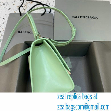 BALENCIAGAHourglass Small Handbag in light green shiny box calfskin 2022 - Click Image to Close