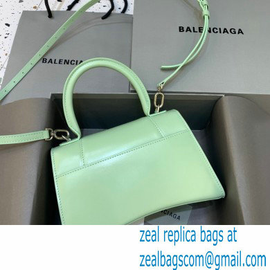 BALENCIAGAHourglass Small Handbag in light green shiny box calfskin 2022