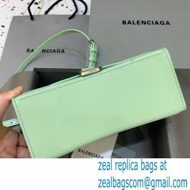 BALENCIAGAHourglass Small Handbag in light green shiny box calfskin 2022