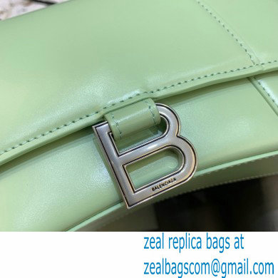 BALENCIAGAHourglass Small Handbag in light green shiny box calfskin 2022 - Click Image to Close