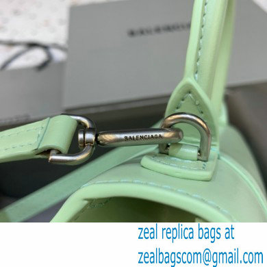 BALENCIAGAHourglass Small Handbag in light green shiny box calfskin 2022 - Click Image to Close