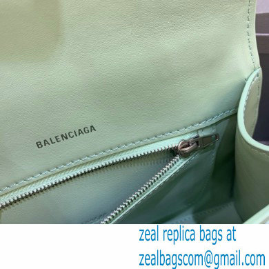 BALENCIAGAHourglass Small Handbag in light green shiny box calfskin 2022 - Click Image to Close