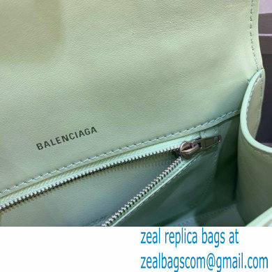 BALENCIAGAHourglass Small Handbag in light green shiny box calfskin 2022