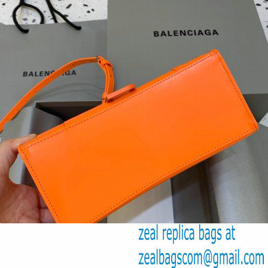 BALENCIAGAHourglass Small Handbag in orange shiny box calfskin 2022