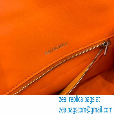 BALENCIAGAHourglass Small Handbag in orange shiny box calfskin 2022