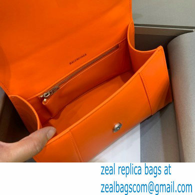 BALENCIAGAHourglass Small Handbag in orange shiny box calfskin 2022