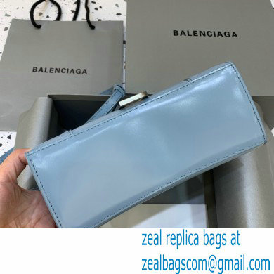 BALENCIAGAHourglass Small Handbag in sky blue shiny box calfskin 2022