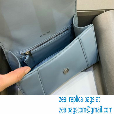 BALENCIAGAHourglass Small Handbag in sky blue shiny box calfskin 2022