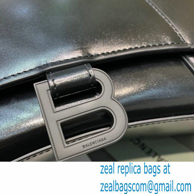 BALENCIAGAHourglass Small Handbag in so black shiny box calfskin 2022