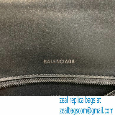 BALENCIAGAHourglass Small Handbag in so black shiny box calfskin 2022