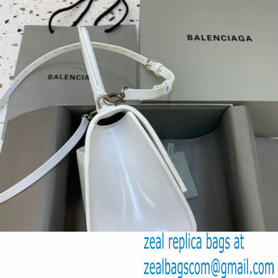 BALENCIAGAHourglass Small Handbag in so white shiny box calfskin 2022