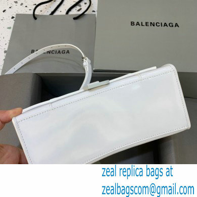 BALENCIAGAHourglass Small Handbag in so white shiny box calfskin 2022 - Click Image to Close
