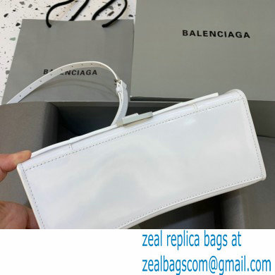 BALENCIAGAHourglass Small Handbag in so white shiny box calfskin 2022