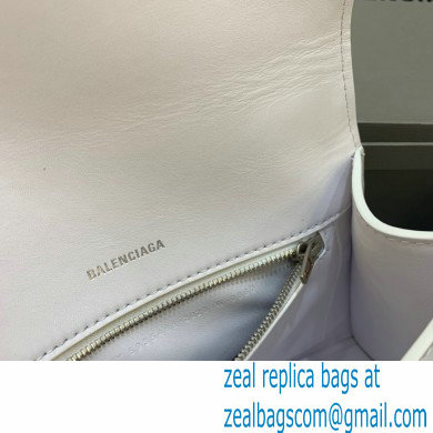 BALENCIAGAHourglass Small Handbag in so white shiny box calfskin 2022