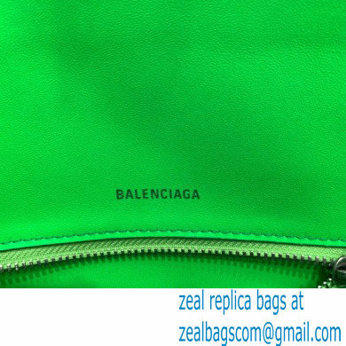 BALENCIAGA Hourglass Small Handbag in bamboo green shiny crocodile embossed calfskin 2022