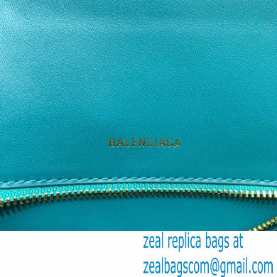 BALENCIAGA Hourglass Small Handbag in blue shiny crocodile embossed calfskin 2022 - Click Image to Close