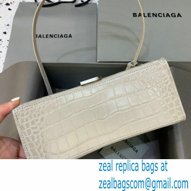 BALENCIAGA Hourglass Small Handbag in creamy shiny crocodile embossed calfskin 2022 - Click Image to Close